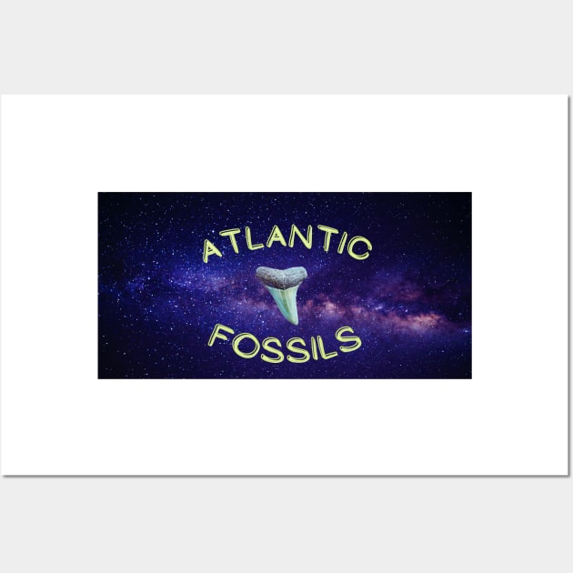 Outer Space Galaxy Purple Nautical Light Blue Atlantic Fossils Shark Tooth Print Wall Art by AtlanticFossils